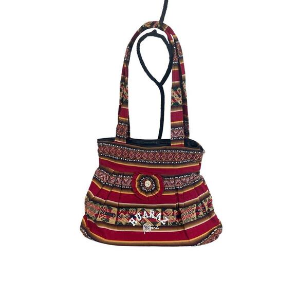 BOHEMIAN INKA TRIBAL SHOULDER BAG MULTICOLOR EMBROIDERED HANDMADE - Picture 12 of 12